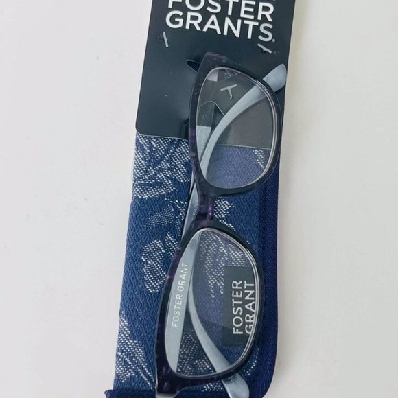 RG0057 Foster Grant Ready To Wear Purple Kayleen Reading Glasses (+1.50) w/ Case - Picture 4 of 7